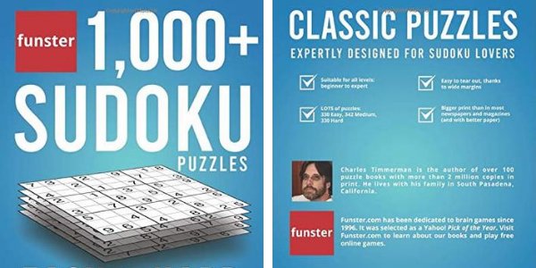 Funster 1,000+ Sudoku Puzzles Easy to Hard: Sudoku puzzle book for adults de Charles Timmerman (fundador de Funster)